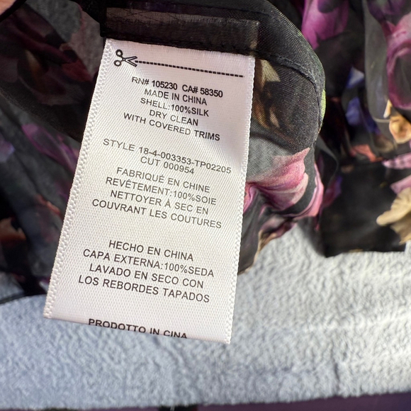 EQUIPMENT Boleyn Button front floral print sheer silk blouse size XL NEW - Picture 15 of 16